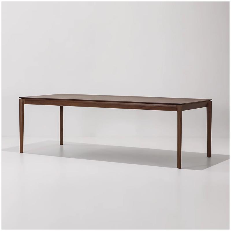 黑胡桃木餐桌意式实木北欧中古风实木6人会议桌日式2.4米桌接待桌