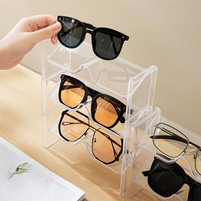 Stackable glasses organizer for desktop or counter, suitable