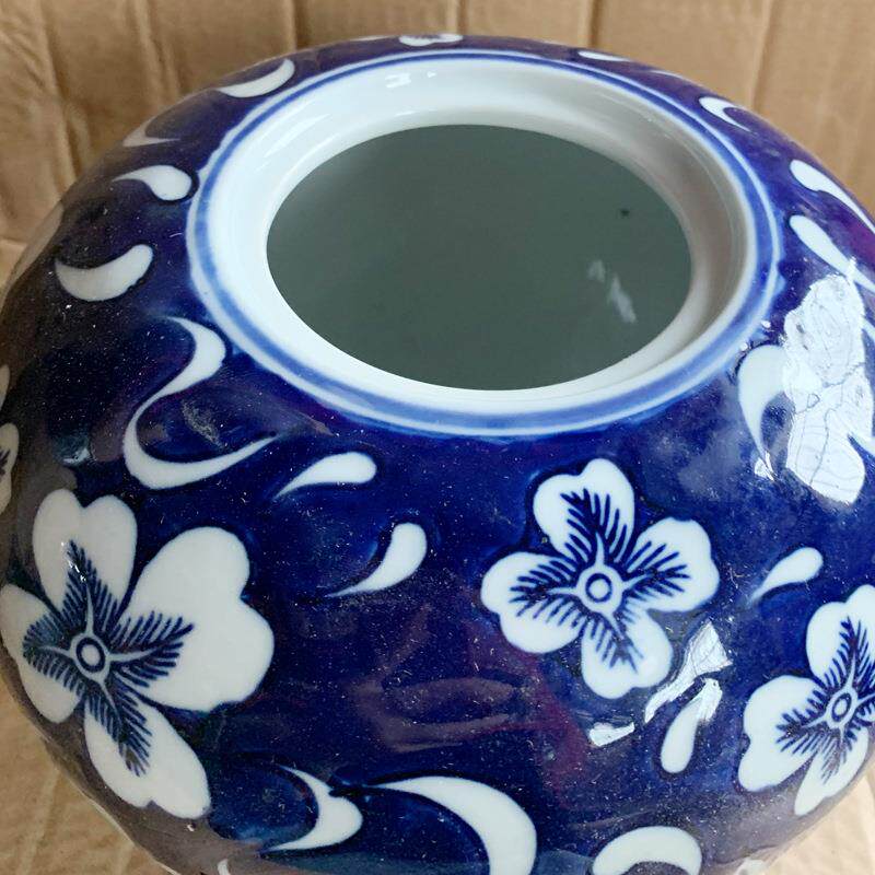 现代新中式家居装饰品插干花水培鲜花台面青花玄关电视柜陶瓷花瓶