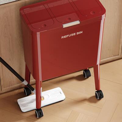 JH8401友房高脚垃圾桶可移动耐免弯腰干湿分离带盖收纳卫生间厨垃