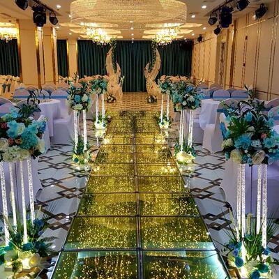 婚庆星光大道灯丝t台玻璃走秀水晶婚礼堂圆形舞台新款婚庆道具