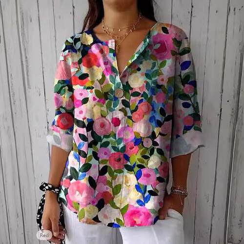 Women's single button collar shirt 女装独扣子领上恤