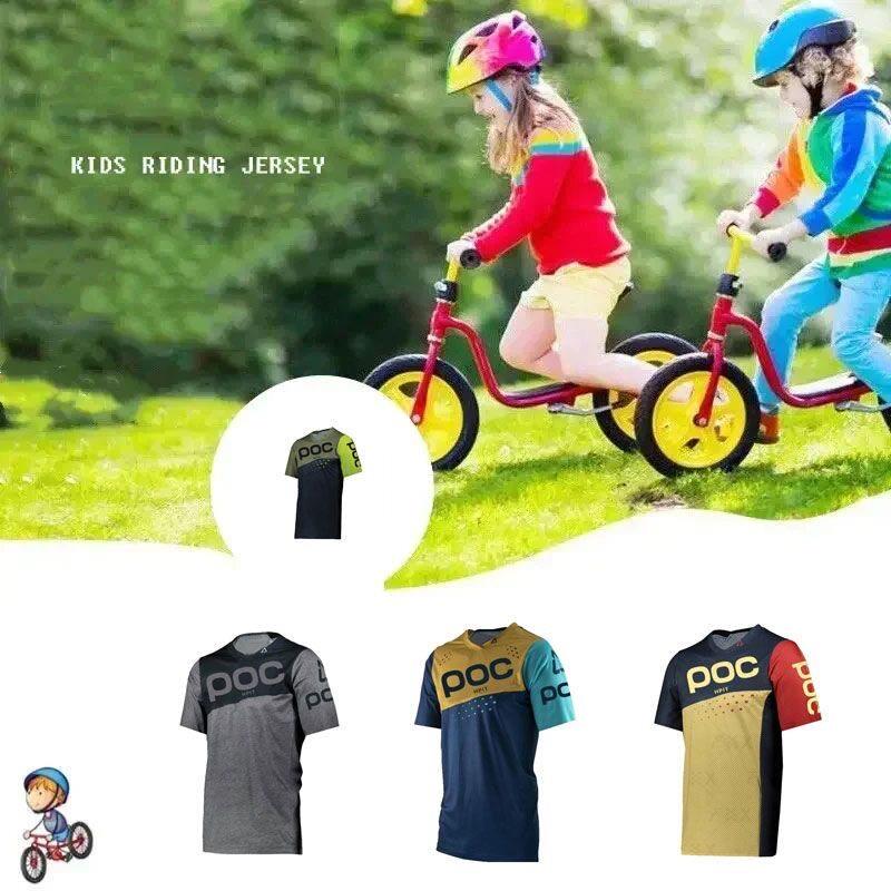 儿童新款POC越野山地速降服T恤自行车极限运动男上衣摩托车赛车服