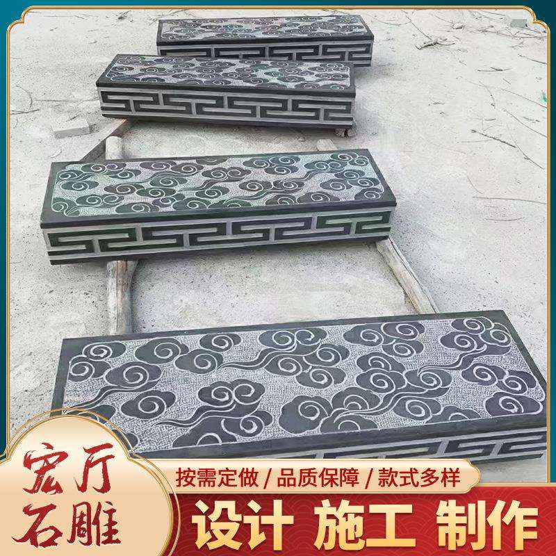石雕石桥汉白玉栏杆石拱桥河道景区园林装饰小石头桥摆件石雕拱桥