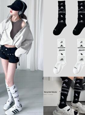 doublet儿童小腿袜多层分叠拼接运动长筒袜男女童四季足球棉袜子