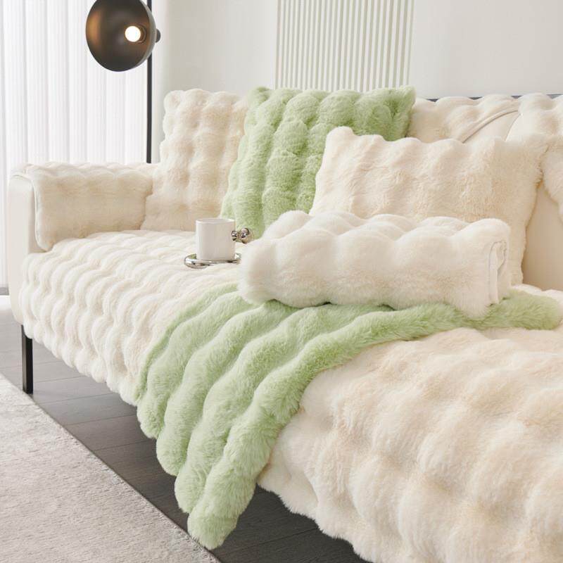 冬季沙发垫新款加厚毛绒2024防滑三座一体式贵妃皮沙发专用套罩巾