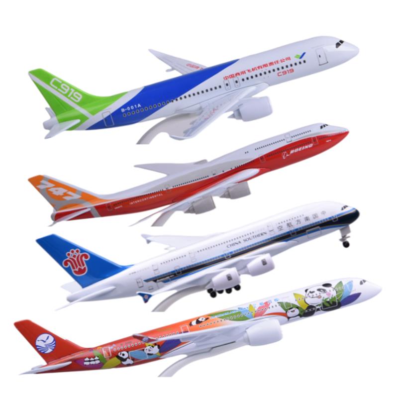 c919飞机模型仿真合金中国南方航空带轮A380东航客机金属玩具摆件图片
