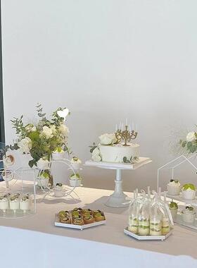 白色婚礼甜品台摆件展示架生日蛋糕架子冷餐茶歇摆台下午茶点心架