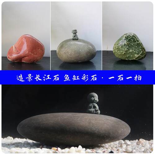天然长江石鹅卵石鱼缸造景石溪流石彩石手玩微景观乌龟晒台石头