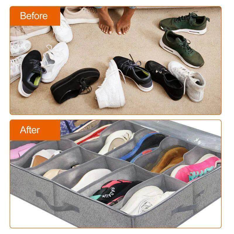 Shoe Storage Box Under Bed Sturdy Closet Container for Home