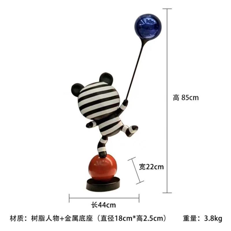 杂技现代气球雕塑电视柜落地简约玄关熊客厅卡通红摆件熊网装饰品