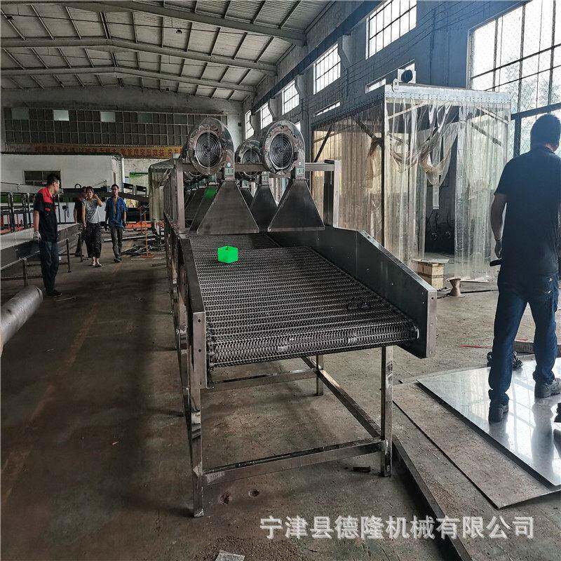 凉皮豆干摊凉流水线风扇风冷输送机不锈钢网带输送带
