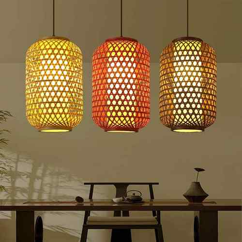 竹编灯笼覆古风竹子编织定制印字灯罩中式火锅店户外竹艺餐饮吊灯