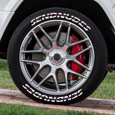 搞怪字母汽车轮胎改装贴纸PVC防水SENDNUDES汽车贴花