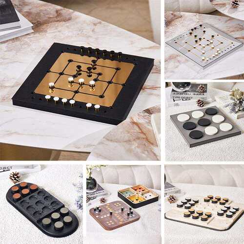 现代创意北欧棋盘装饰摆件客厅样板间售楼处桌面家居摆设工艺品