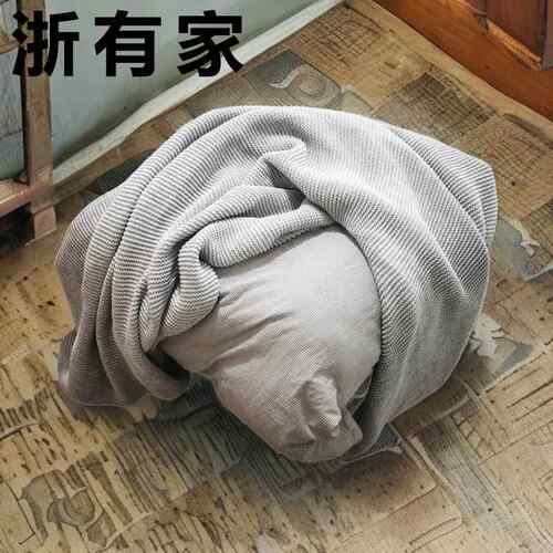 10045夹花灰来回针织毯纯色休闲四季搭毯民宿床尾旗搭毯沙巾盖毯