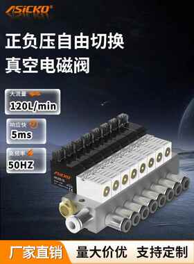 10mm两位三通大流量直动式电磁阀正负压通用AK105 3QRB VQD112