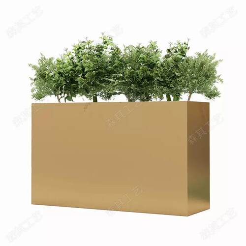 户外不锈钢花箱成品花盆铁艺花架商业街花坛售楼部室外花槽公园