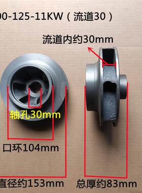 ISG80-125/100-125管道泵离心泵消防泵铸铁叶轮配件 5.5/7.5/