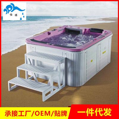 户外大池jacuzzi outdoor亚克力一体冲浪按摩浴缸智能浴池SPA水疗