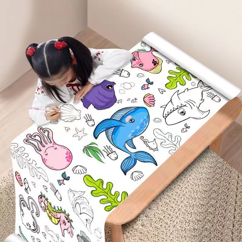 儿童涂鸦益智绘画画纸玩具油画布