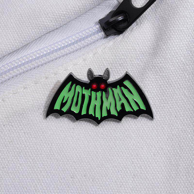 Halloween Cartoon Bat Animal Letter Metal Brooch Glow Badge