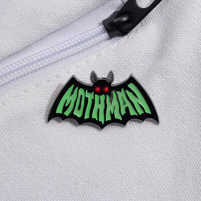 Halloween Cartoon Bat Animal Letter Metal Brooch Glow Badge