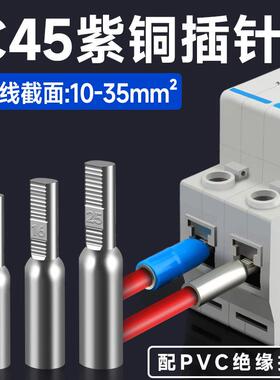 C45紫铜空开 小黑夹断路器鸭嘴铜线 线鼻子接线 线端子DTD10/16/2