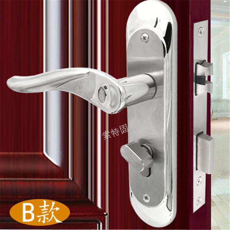 34不锈钢门锁具静音轴承加厚室内家A004-58用木门卫生间室0简卧约