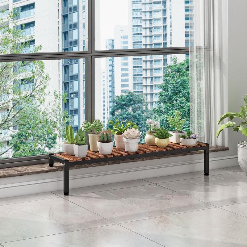 阳台台沿加宽花架置物架窗台延伸实木铁艺多肉花盆架备注高度