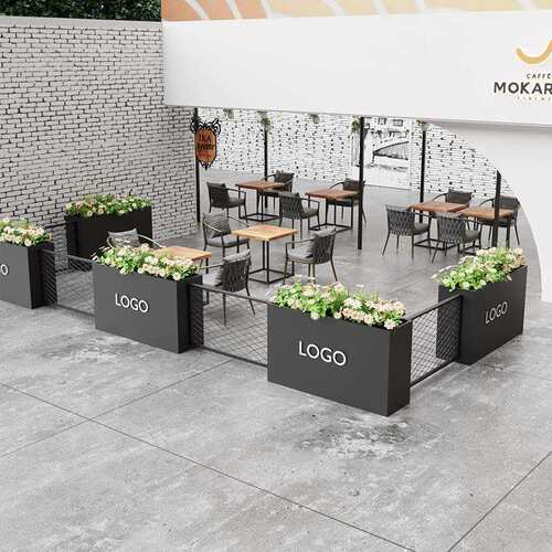 户外花箱网格组合铁艺隔断餐吧庭院咖啡店不锈钢户外隔断