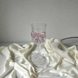 蝴蝶高脚杯玻璃杯水杯红酒杯ins风高硼硅玻璃高颜值果汁高脚杯