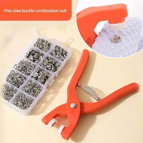 Snap Button Kit With Hand Pressure Pliers 50pcs Snaps , Meta