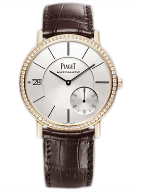 [9.8新]伯爵ALTIPLANO系列18K玫瑰金镶钻自动机械手表男G0A38139