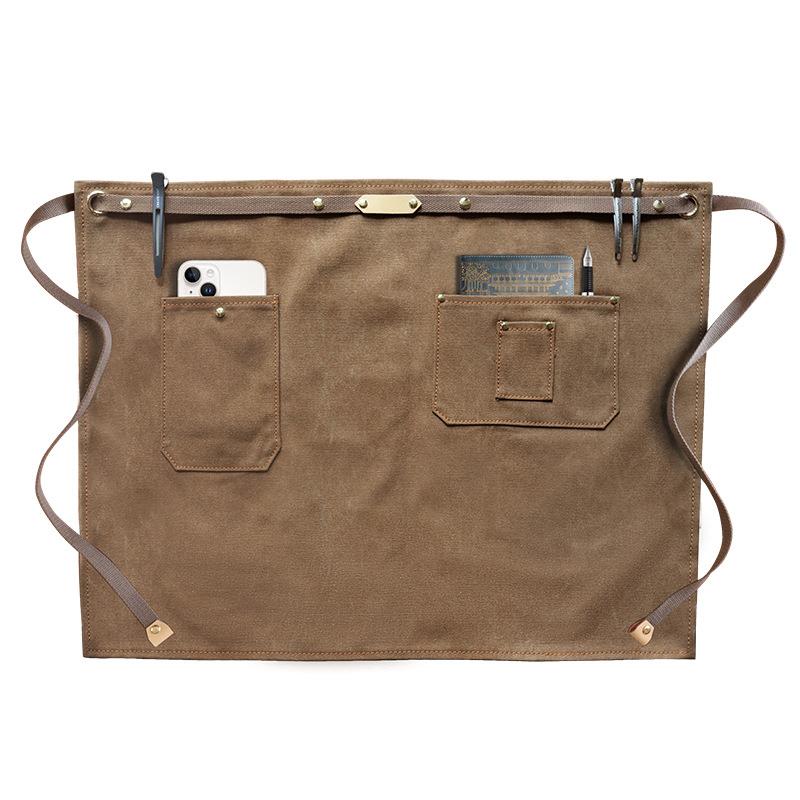 韩版加厚帆布围裙半身长短款可选奶茶咖啡师工作服牛仔布围裙