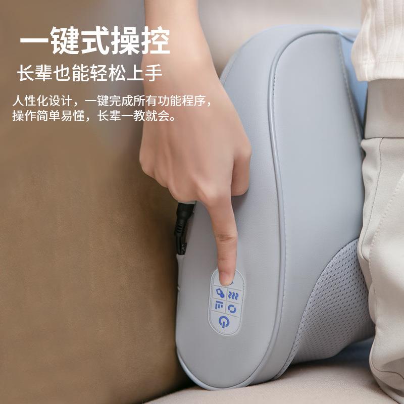 颈椎按摩器仿真人家用电动揉捏加热颈腰靠垫多功能全身可用按摩垫