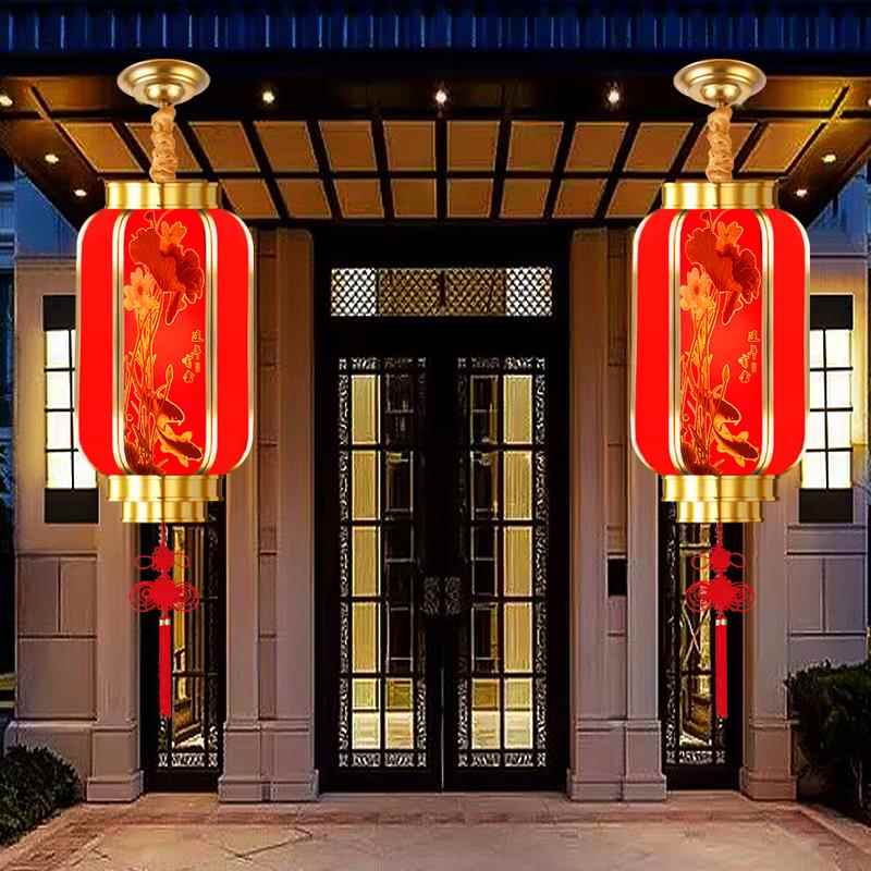 2025全新定制全铜婚礼红色吊灯中式阳台门防水古式小灯笼