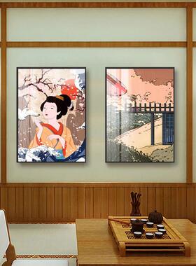日式餐厅装饰画软装背景墙面挂画居酒屋料理店壁画烤肉店店浮世绘