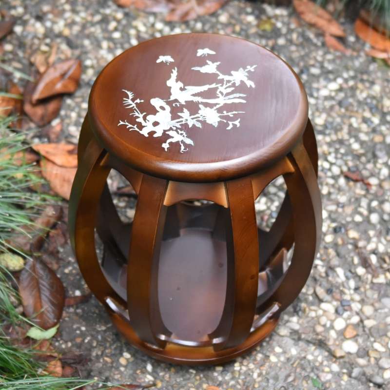 实木古筝圆凳贝雕花工艺古筝鼓凳琴凳包邮成人小孩琴凳凳子