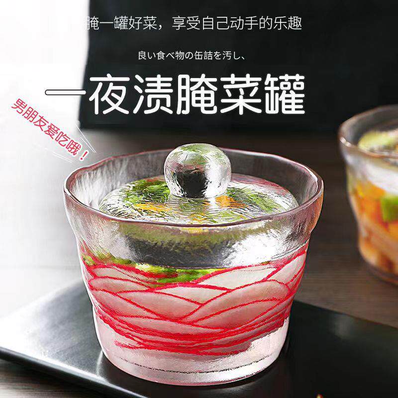 式泡家菜坛子用玻一夜渍泡璃迷你浅渍腌泡菜罐菜罐一夜渍腌日制酱