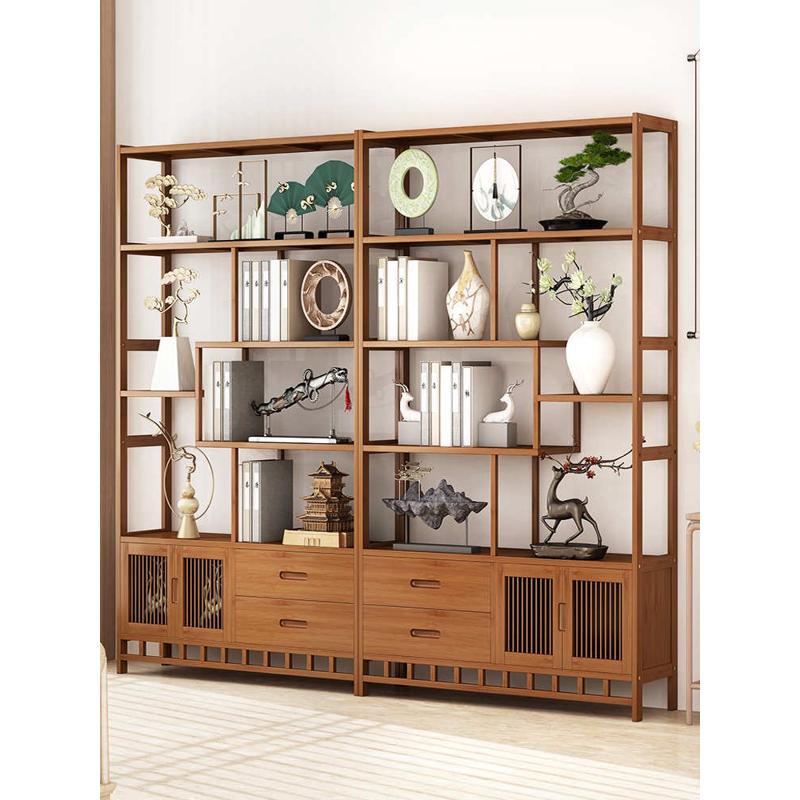 置物架中式博古架多宝阁古董架茶叶架茶具展示柜非实木书架摆件架