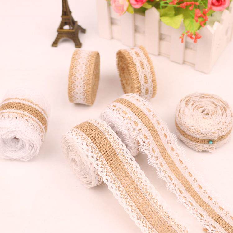 麻布卷蕾丝花边DIY手工圣诞织带婚庆工艺品蕾丝麻布 款式丰富多样