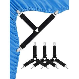 4 Pcs Triangle Bed Sheet Holders Fitted Sheet Clips Adjustab