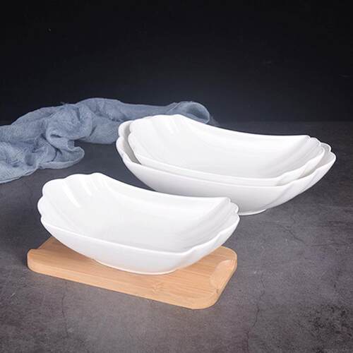 西餐餐具冷菜热菜异型碗 创意沙拉碗 陶瓷纯白酒店家用餐具凤尾碗