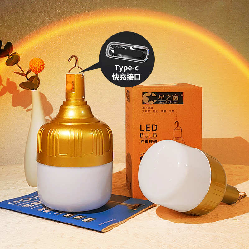 充电灯泡夜市摆摊超亮户外led节能家用照明露营灯可移动式地摊灯