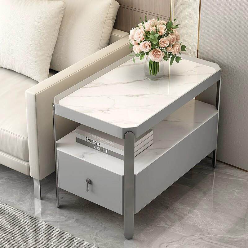 轻奢沙发边几客厅沙发旁边的边柜储物角几高级感超窄小茶几免安装