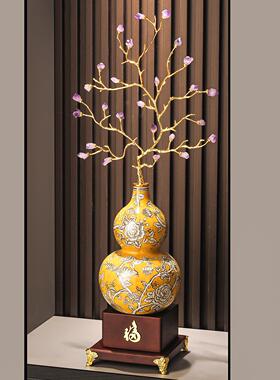 紫气东来入户玄关葫芦摆件大号高档客厅电视柜装饰品乔迁新居礼品