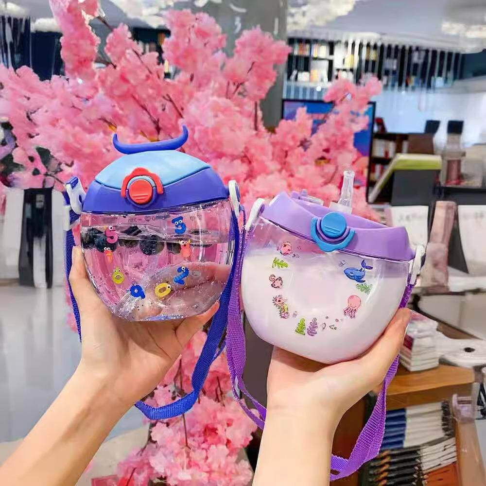 色丽雅甜甜圈水杯卡通可爱水杯带刻度水杯便携水杯幼儿园礼品水杯