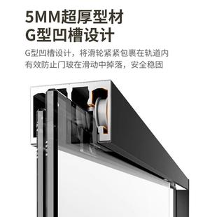 一字双型移干门淋浴房湿分离钢化卫玻璃隔断生671间下沉式 浴室淋