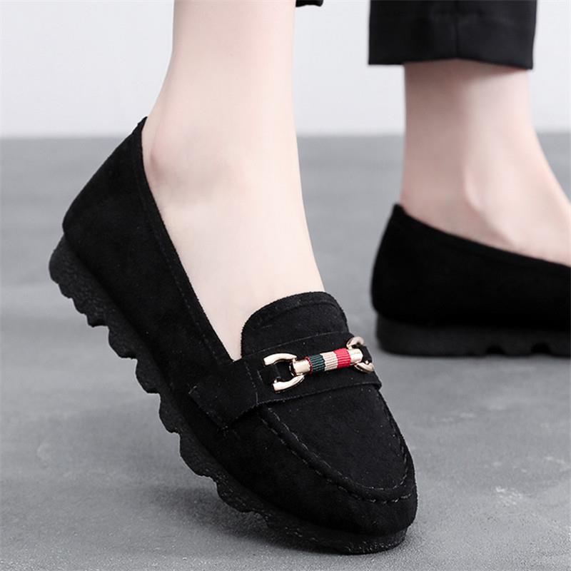 新京睿老北京布鞋鞋女鞋豆豆鞋20款20新一脚蹬平底妈妈软方单口春